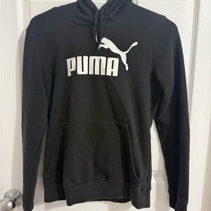 PUMA Black Hoodie with White Logo